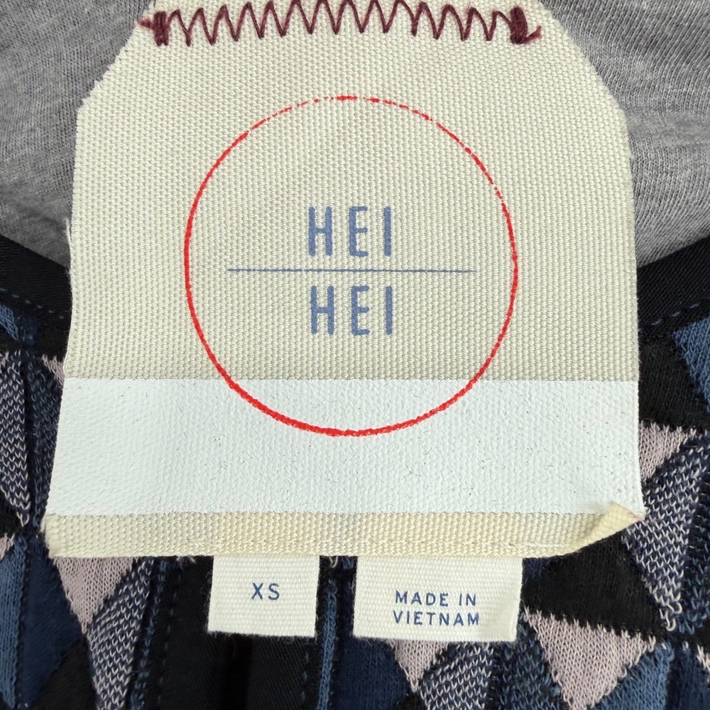 ANTHROPOLOGIE HEI HEI VALO QUILTED JACKET XS DIAMOND GEOMETRIC PRINT - Picture 3 of 10